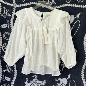 Cleobella White Textured Blouse